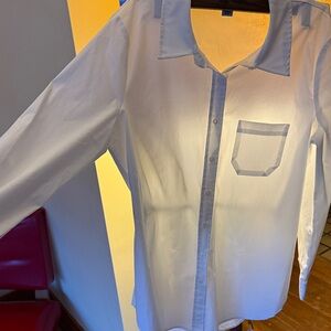 CeCe Classic White Button Down Shirt